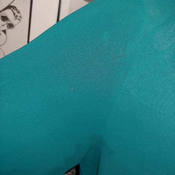 ⏬CLEARANCE ITEM: Two tone Oversized Sheer Blouse Mint GreenTop - Picture 3 of 7